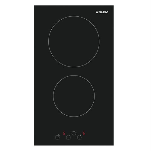 Glem GTH320SN - Vitrocéramique - 2 plaques de cuisson - Niche - largeur : 28 cm - profondeur : 49 cm - noir - sans cadre