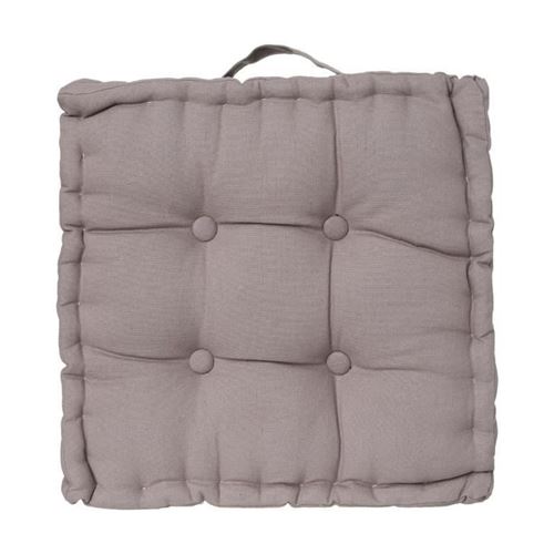 Coussin de sol matelassé - 40 x 40 cm - Gris - Galette de sol