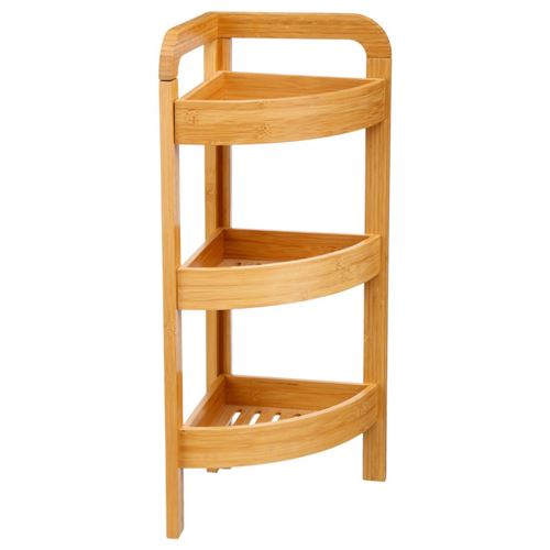 Étagère Angle 3 Niveaux En Bambou Petit Modèle