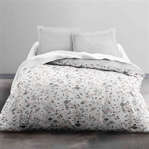 TODAY Parure de couette Sunshine 2.23 - 100% Coton - 240 x 260 cm - Blanc et gris