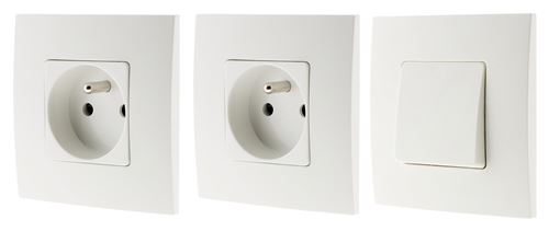 Lot de 1 va-et-vient + 2 Prises monté blanc - Clarys