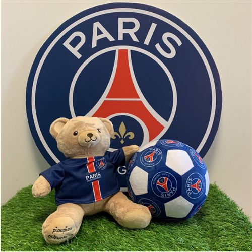 Paris Saint-Germain – Ours En Peluche Officiel PSG 35 Cm | Collection Officielle, En Maillot – Matière Polyester, Lavable En Surface, Normes Sécurité EN71