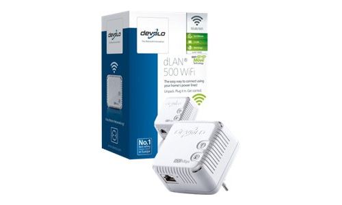 devolo dLAN 500 WiFi - Bridge - HomePlug 1.0 - 802.11b/g/n - 2,4 GHz - aansluitbaar aan muur