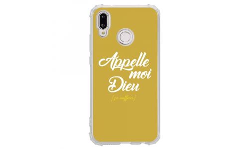 Coque souple pour Huawei P20 Lite avec impression Motifs Appelle moi Dieu or