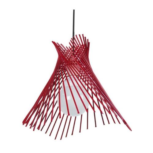 MIKADÔ Lustre - suspensions, fil métal en cône, diametre 35 cm, rouge