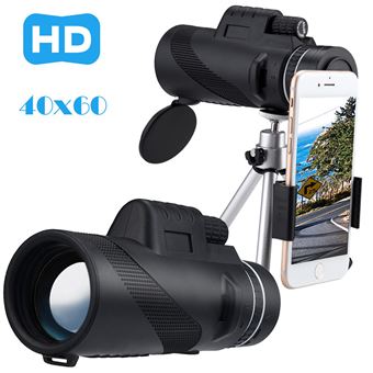 40X60 Zoom optique télescope monoculaire Objectif HD + Trépied + clip pour  Universal Phone - Chargeur pour téléphone mobile - Achat & prix | fnac