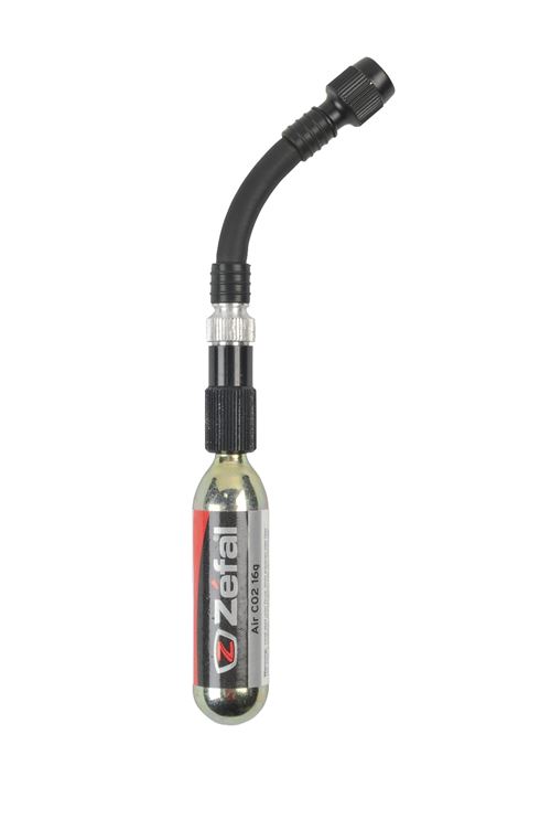 Gonfleur zefal ez control flexible (debit reglable) avec cartouche co2 filete 16g (vp-vs)
