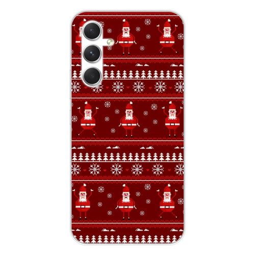 Coque en silicone imprimée compatible Samsung Galaxy A54 5G NO Pull de Noël Santa