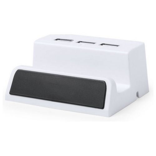 Port USB 2.0 avec Support pour Téléphone Portable 145993 - Blanc