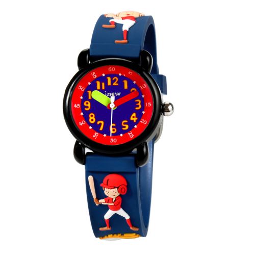 Oem Bleu Montre Enfant Quartz Etanche - Garçon De Baseball 3D - Image 1