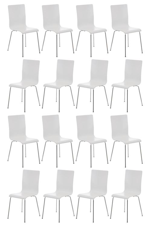 Lot de 16 chaises visiteur Pepe en bois , Blanc
