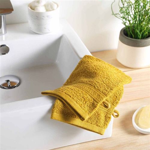 Paris Prix - Lot De 2 Gants De Toilette colors 15x21cm Miel