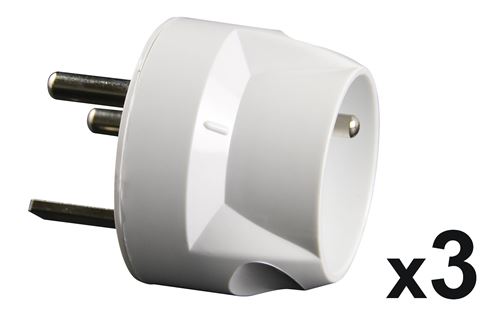 Lot de 3 adaptateurs M 20A en F 16A Blanc