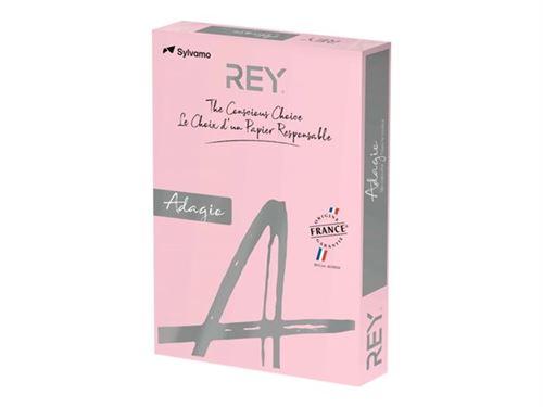 GENERIQUE REY&reg; ADAGIO, papier couleur rose, 80g, A3, PEFC&trade;, ramette de 500 feuilles