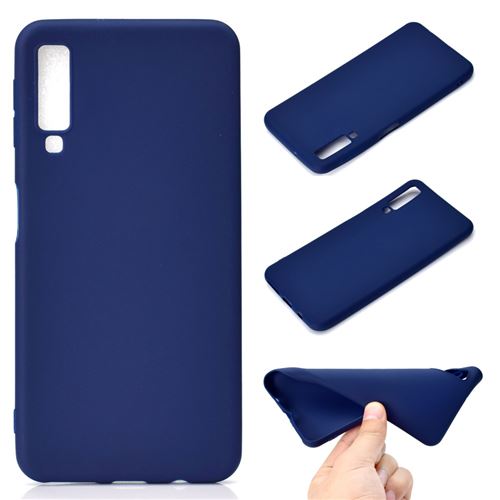 Coque en TPU souple frosted bleu foncé pour votre Samsung Galaxy A7 (2018) A750