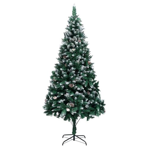 vidaXL Sapin de Noël avec pommes de pin et neige blanche 240 cm