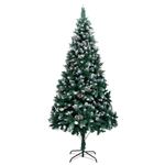 vidaXL Sapin de Noël avec pommes de pin et neige blanche 240 cm
