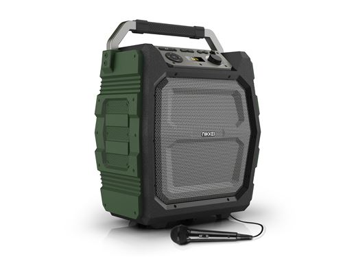 Nikkei Haut-parleur avec microphone SPEAKERBOXX500 50 W Gris et vert