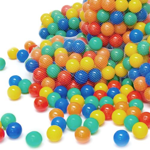 LittleTom 100 Boules de couleur Ø 7 cm de diamètre petites Balles colorées en plastique jeu jouet