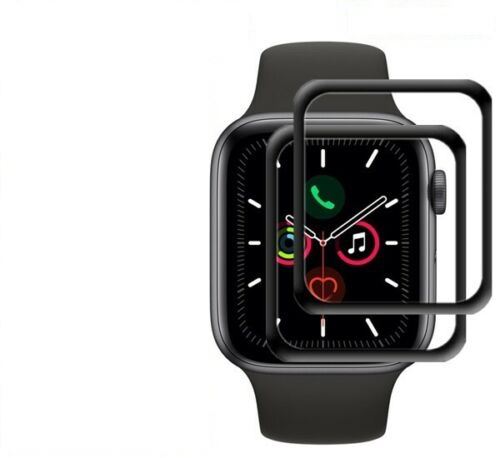 Lot de 2 Verres trempé 3D noir protection écran totale intégrale pour APPLE WATCH série 5 40MM