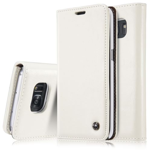 Galaxy S7 Edge Housse Etui Cuir PU Business Style Blanc ALS52388