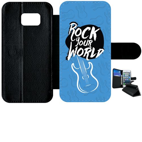 Etui À Rabat Samsung Galaxy S7 Edge Rock Your World Fond Bleu