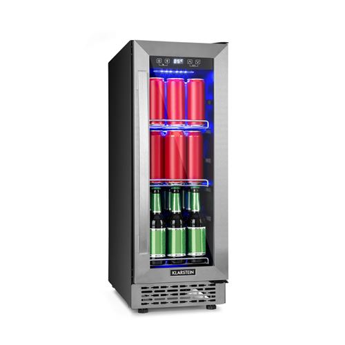 Mini frigo - Beerlager 56 - R&eacute;frig&eacute;rateur bar - CEE G - Porte vitr&eacute;e - Acier inoxydable 