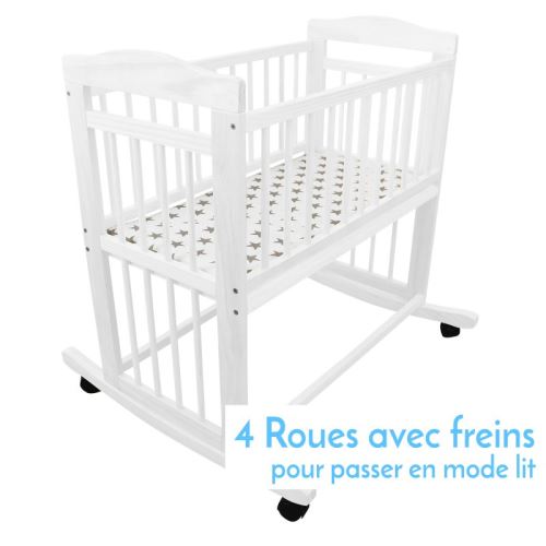 Berceau Bebe 40 X 80 Cm Mode Bascule Ou Roulette Blanc Berceaux Couffins Achat Prix Fnac