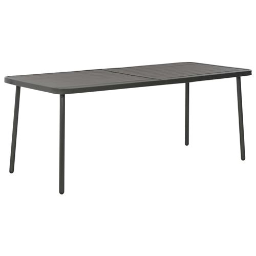 Vidaxl table de jardin gris fonc&eacute; 180x83x72 cm acier 46632