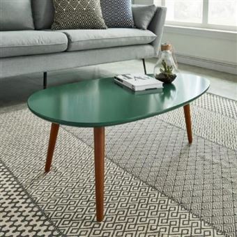 STONE Table basse ovale scandinave vert foret laque L 88 Générique Stone01 Table Basse Style scandinave en MDF laqué