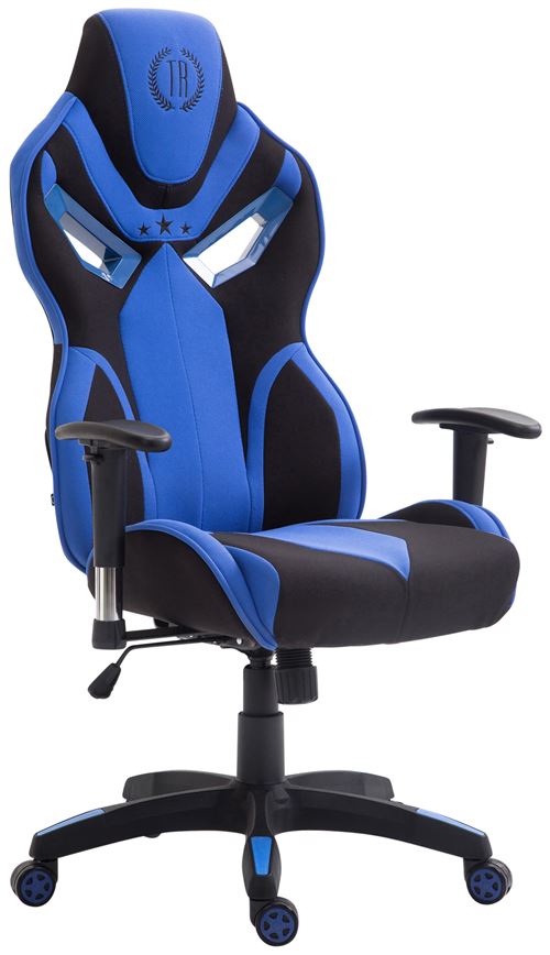 Fauteuil de bureau racing Fangio tissu , Noir / Bleu