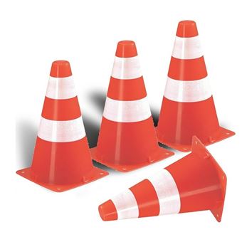 Lot de 4 plots coniques : hauteur 23cm - plots de marquage couleur orange - sport - foot - 1