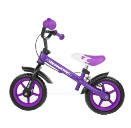 Milly Mally loopfiets Dragon met rem Draisienne à 2 Roues 10 pouces Junior Violet