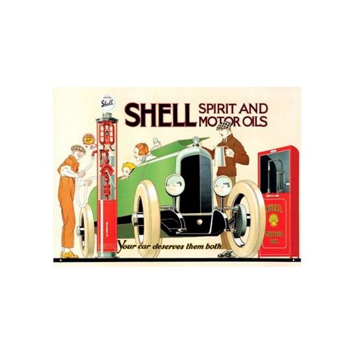 Red Hot Citron 300 x 410 mm fer blanc/métal Shell Spirit et huiles Moteur Panneau mural, Multicolore