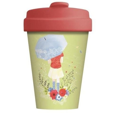 Chic.Mic tasse à boire BambooCUP*Girl & Umbrella 400 ml