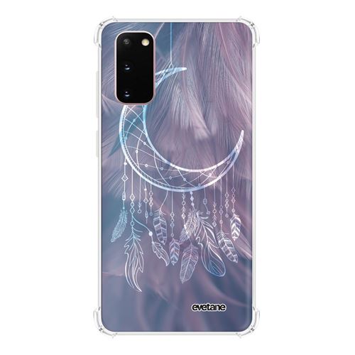 Coque pour Samsung Galaxy S20 anti-choc souple avec angles renforcés transparente Lune Attrape Rêve [Evetane®]
