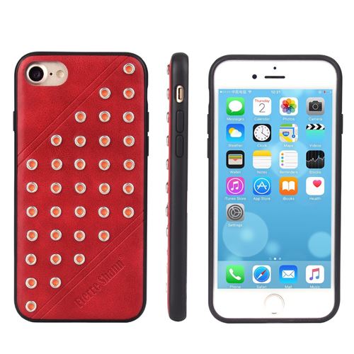 Etui en PU revêtue rivet rouge pour votre Apple iPhone 8/7