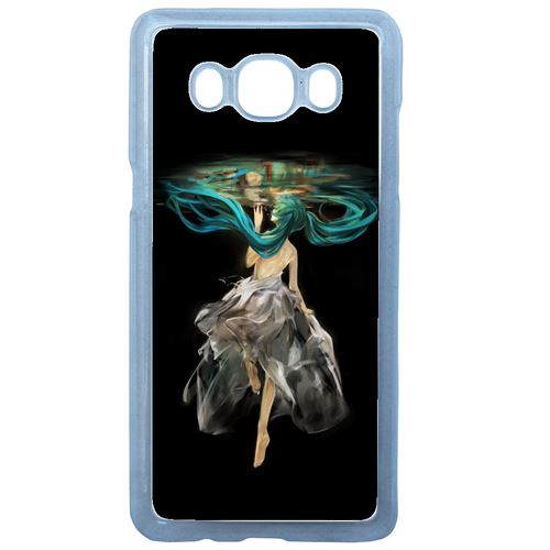 Coque Manga Fille Cheveux Bleu Compatible Galaxy J7 2016 Transparent