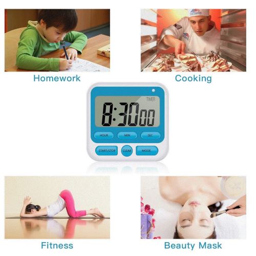 Minuteur de Cuisine, Minuterie Cuisine, Minuteur Digital Chronomètre et  Compte à Rebours avec Mode Personnalisé, 3