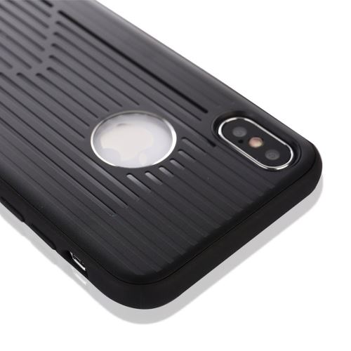 Iphone X / Xs Coque Protection Plastique Coque Protection Plastique Bouclier Arrière Noir Als80339