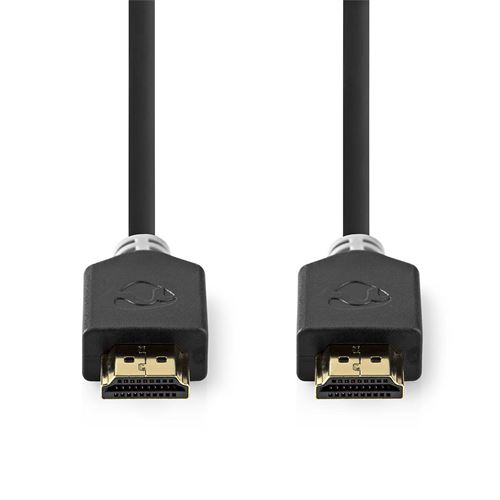 Nedis - HDMI-kabel met ethernet - HDMI male naar HDMI male - 5 m - beschermd - antraciet - rond