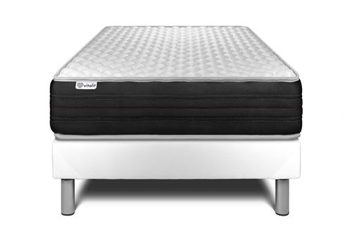 Ensemble VITALMEMO ONE 90 x 200 cm sommier Kit blanc