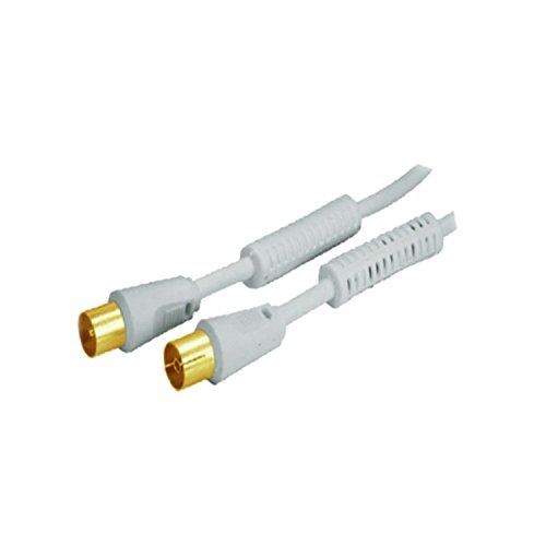 Câble dantenne avec ferrite plaqué or > 100db blanc 1 m s-conn 80202-128-g