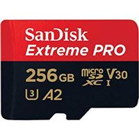 SanDisk Extreme PRO - Carte mémoire flash - 256 Go - A2 / Video Class V30 / UHS-I U3 / Class10 - microSDXC UHS-I