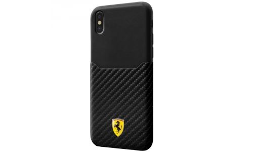 coque rigide carbone noir Ferrari iPhone X noir et carbnone