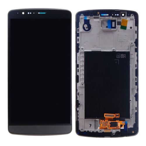 Ecran tactile + LCD gris montés sur châssis métallique de remplacement pour LG G3S Mini (D722 / D724)
