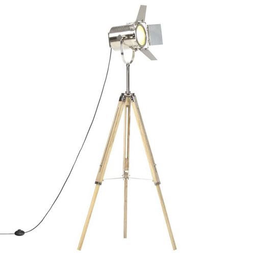 vidaXL Lampadaire à trépied Bois de manguier massif 140 cm