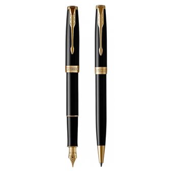 Acoud Stylo à bille en métal avec deux recharges de stylo à bille  universelles noires de 0,5 mm, stylo cadeau pour collègues et famille,  coffret cadeau (noir) : : Fournitures pour le