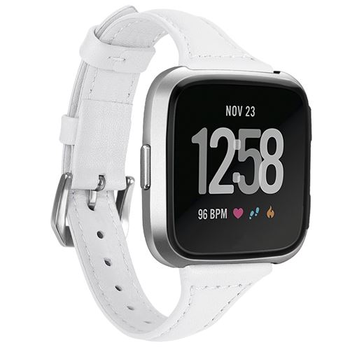 Bracelet en cuir magnifique pour Fitbit Versa 3 / Sense - Blanc