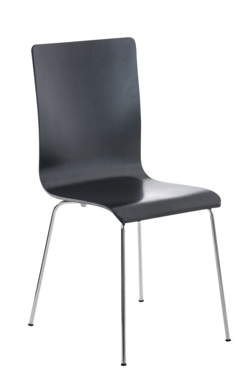 Chaise en bois avec piètement en métal PEPE - Siège Noir